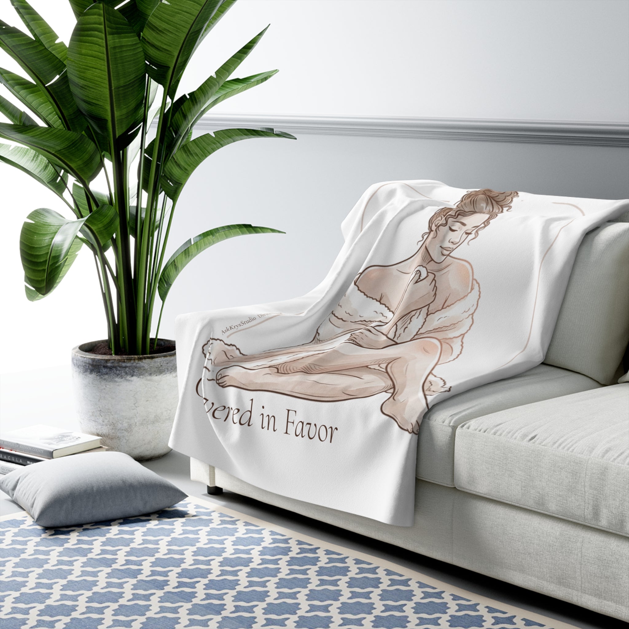 Covered in Favor - Sherpa Fleece Blanket - Divine Favor