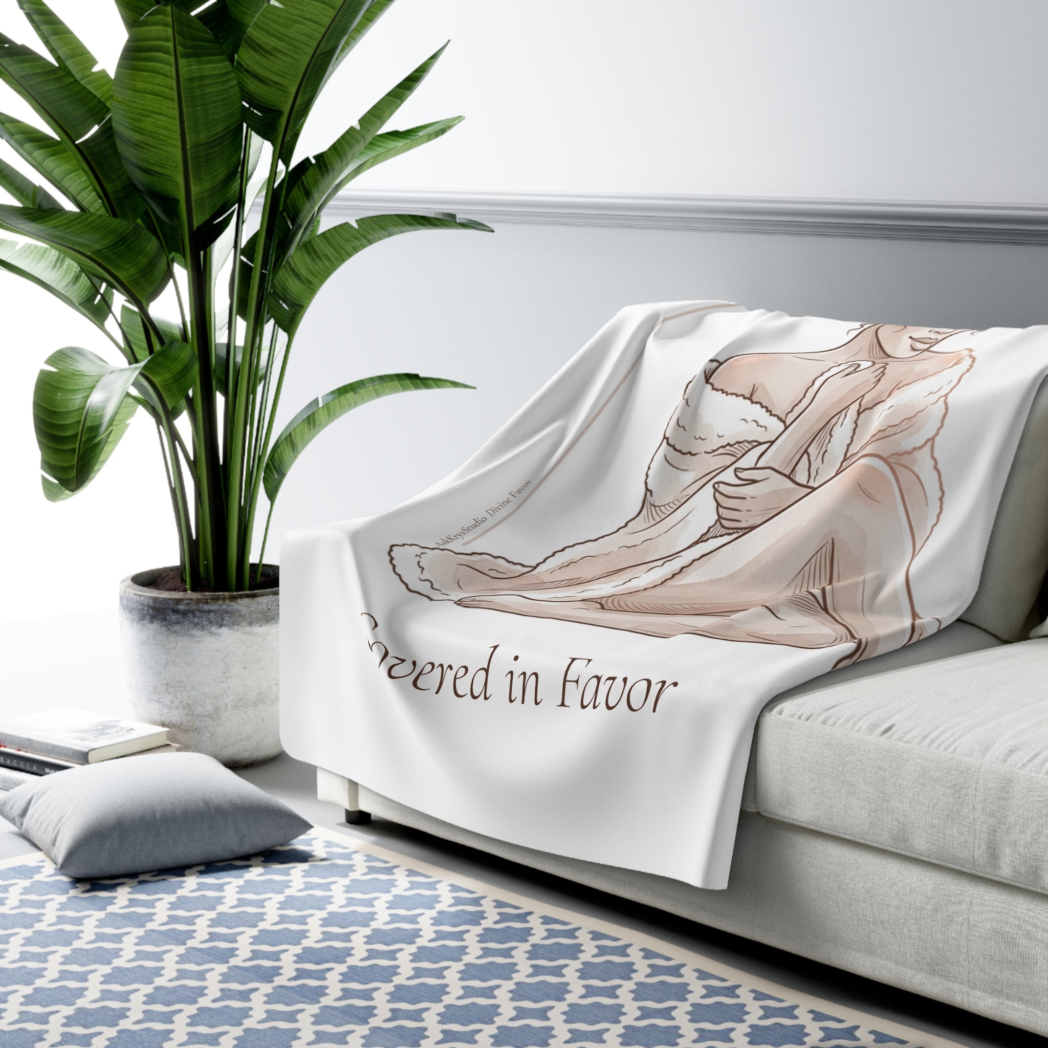 Covered in Favor - Sherpa Fleece Blanket - Divine Favor