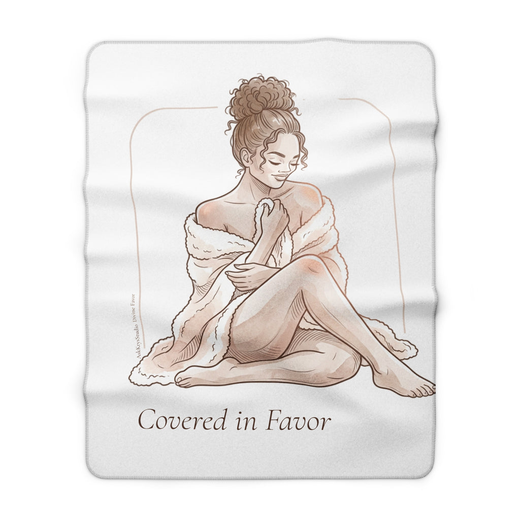 Covered in Favor - Sherpa Fleece Blanket - Divine Favor